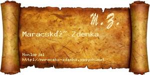 Maracskó Zdenka névjegykártya